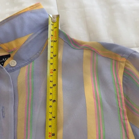 Ralph Lauren Women's Stripe Silk Shirt Dress - 12 - Picture 14 of 14